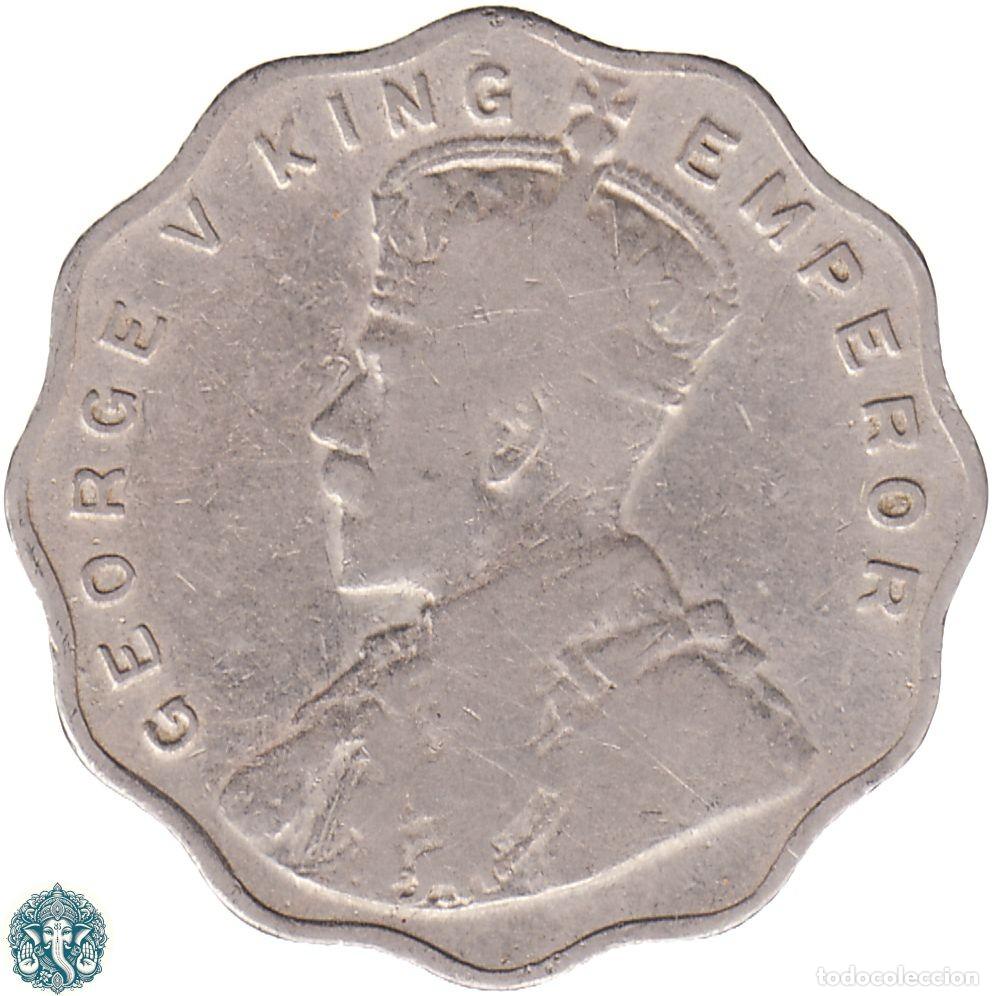 Monedas antiguas de Asia: INDIA BRIT&Aacute;NICA 1 Anna 1919 Jorge V Ceca Calcuta KM#513