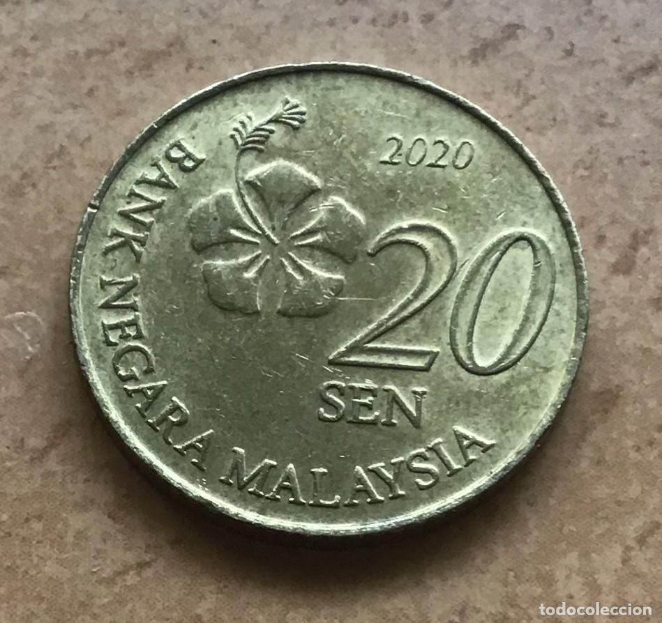 Monedas antiguas de Asia: 20 sen de Malasia. A&ntilde;o 2020