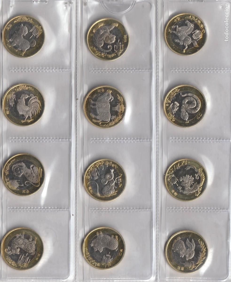Monedas antiguas de Asia: China set completo de 10 yuan Horoscopos Bimet&aacute;licas