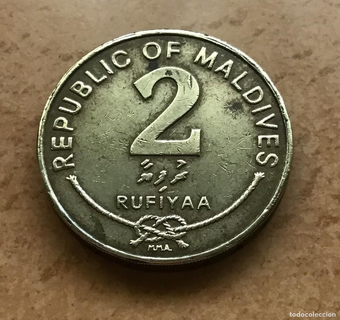 Monedas antiguas de Asia: 2 rufiyaa de Maldivas. A&ntilde;o 2007