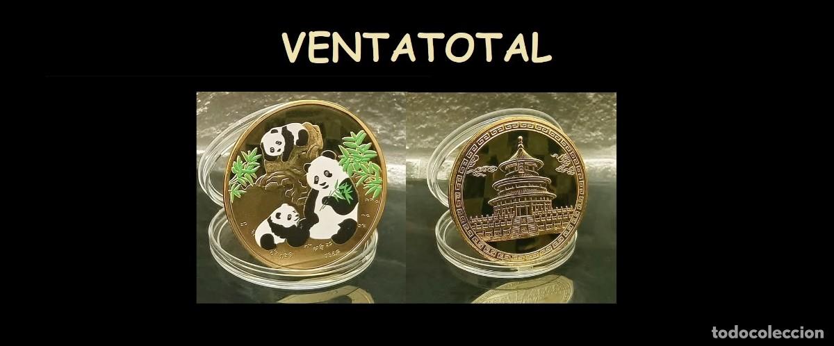 Monedas antiguas de Asia: MEDALLA TIPO MONEDA ORO HOMENAJE AL OSO PANDA CHINO LEER DENTRO DESCRIPCION