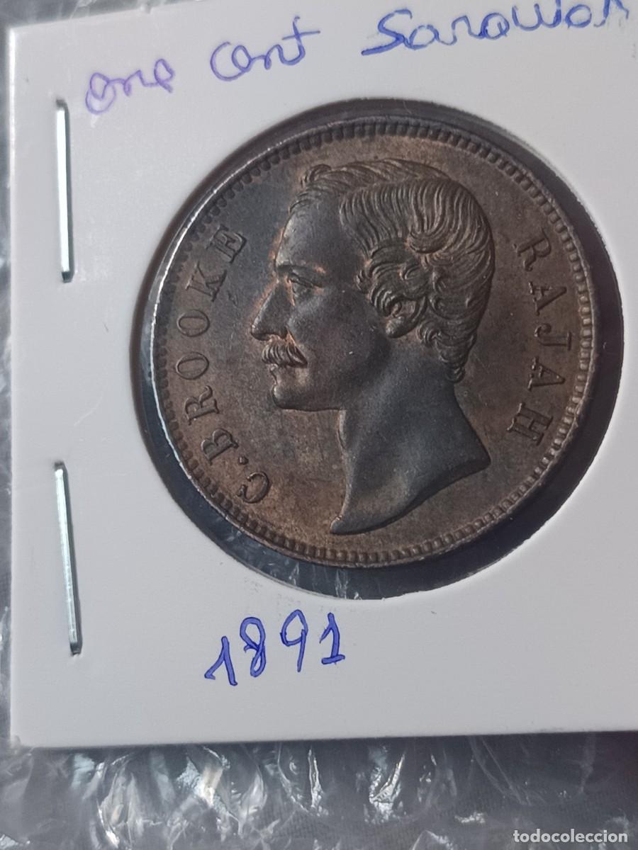 Monedas antiguas de Asia: One centavos Sarawak 1891 Malasia colonia