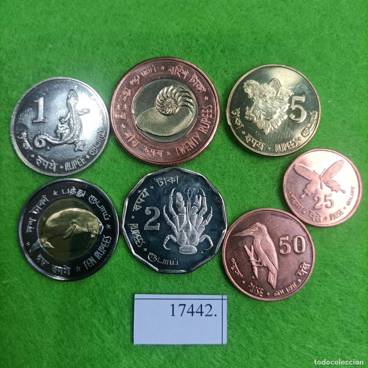 Monedas antiguas de Asia: Islas Andam&aacute;n y Nicobar, serie fantas&iacute;a 25, 50 paisa 1, 2, 5, 10 y 20 rupias, 2011, bimet&aacute;lica 2