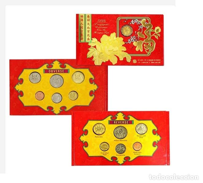 Monedas antiguas de Asia: SINGAPUR 1998 set anual monedas S/C Singapore Uncirculated coin set hongbag pack