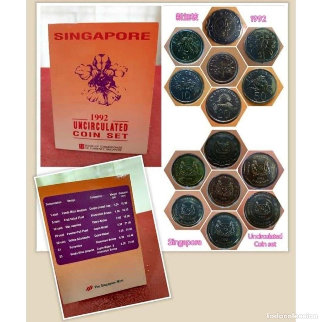 Monedas antiguas de Asia: SINGAPUR 1992 set anual monedas S/C Singapore Uncirculated coin set