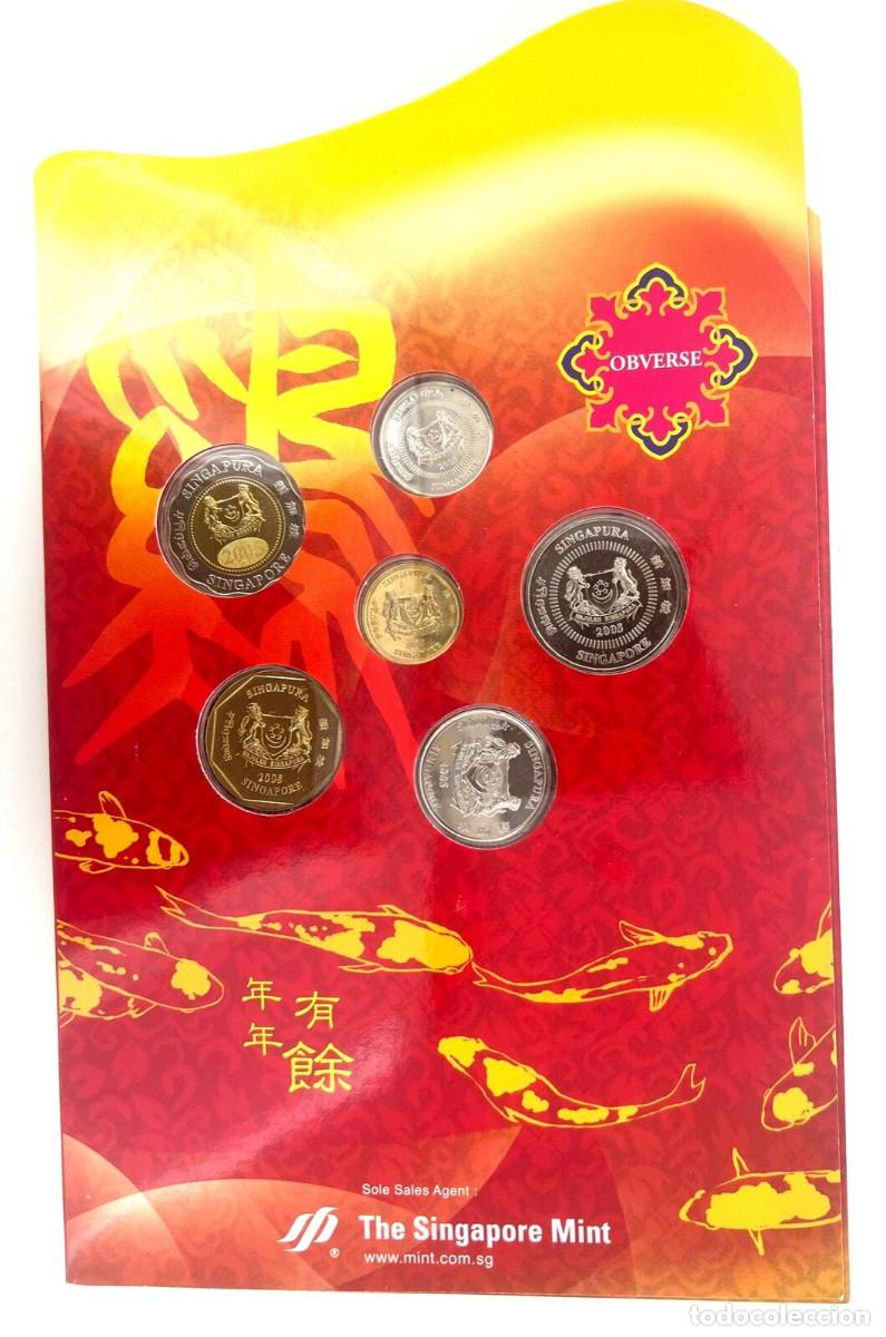 Monedas antiguas de Asia: SINGAPUR: 2005 set de monedas MINT PACK 6 UNC MONEDAS SET 0.05 - 5$ BIMETAL