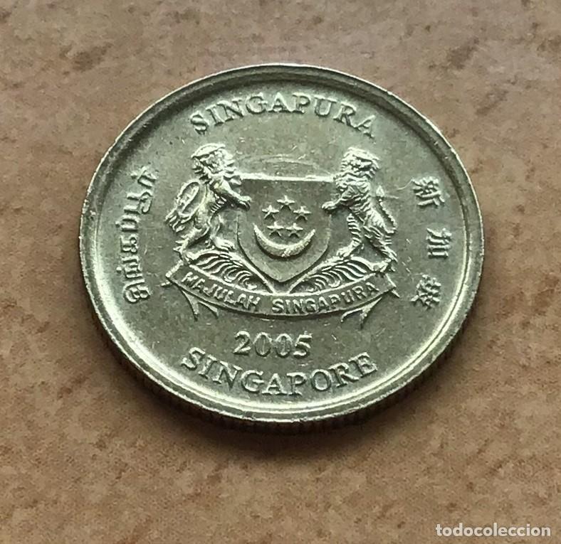Monedas antiguas de Asia: 5 centavos de Singapur. A&ntilde;o 2005