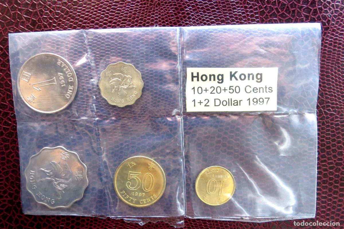 Monedas antiguas de Asia: Hong Kong Hongkong serie 10 20 50 сents 1 2 $ 1997