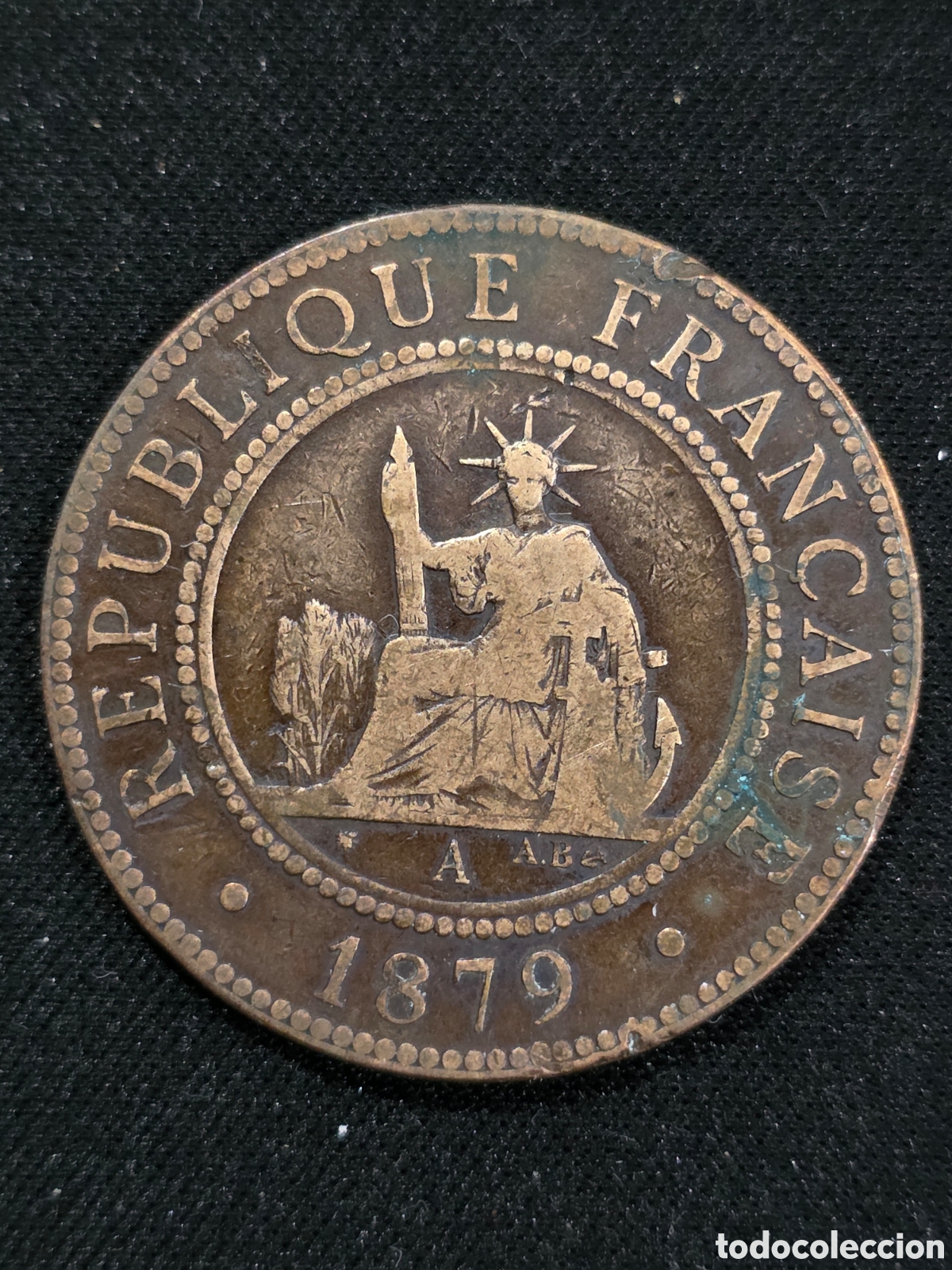 Moedas antigas da &Aacute;sia: Indochina Francesa 1 cent 1879 - PEDIDO M&Iacute;NIMO 5&euro;