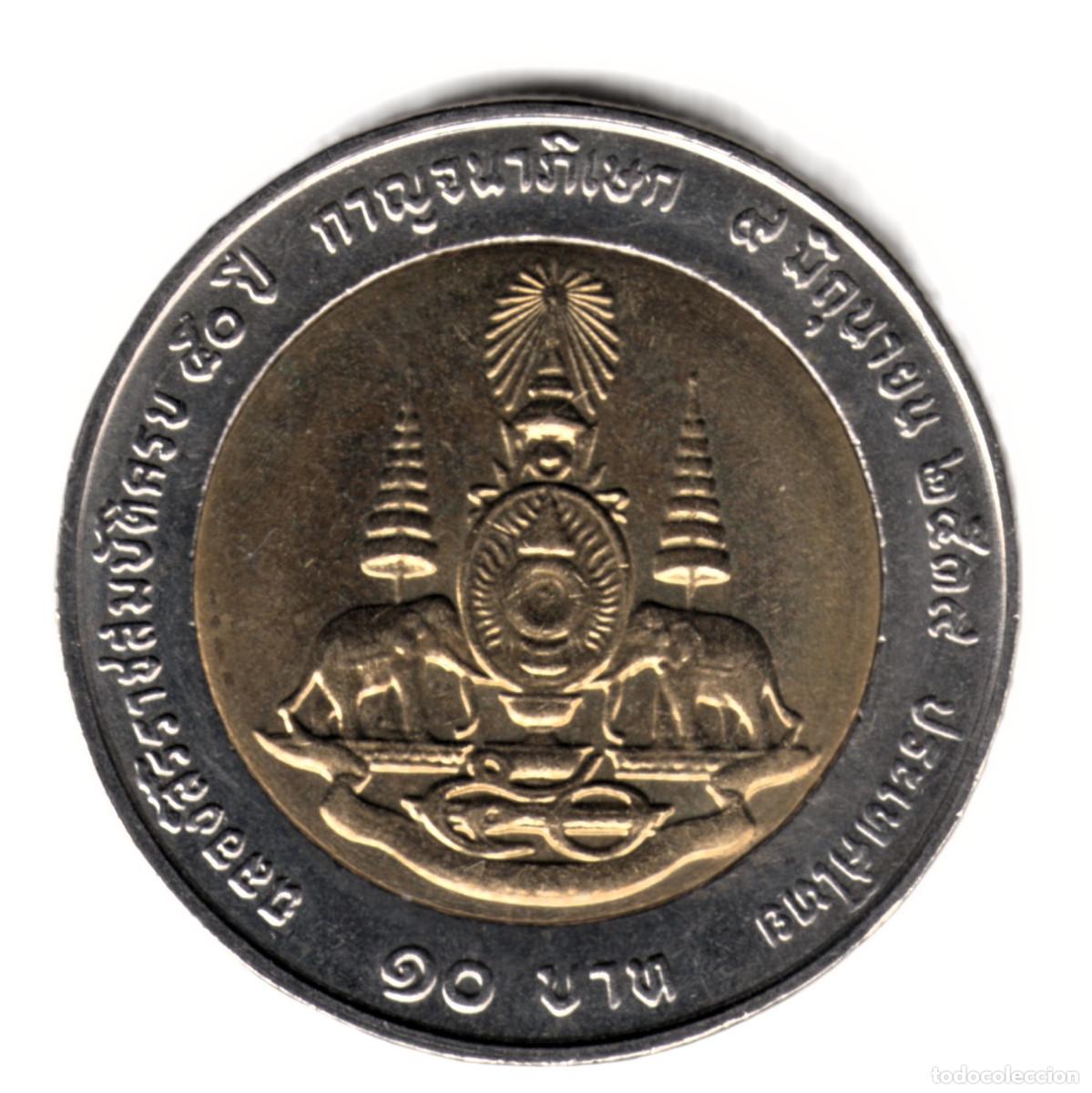 Monedas antiguas de Asia: TAILANDIA 10 Baht 2536 (1996) - Rama IX Golden Jubilee