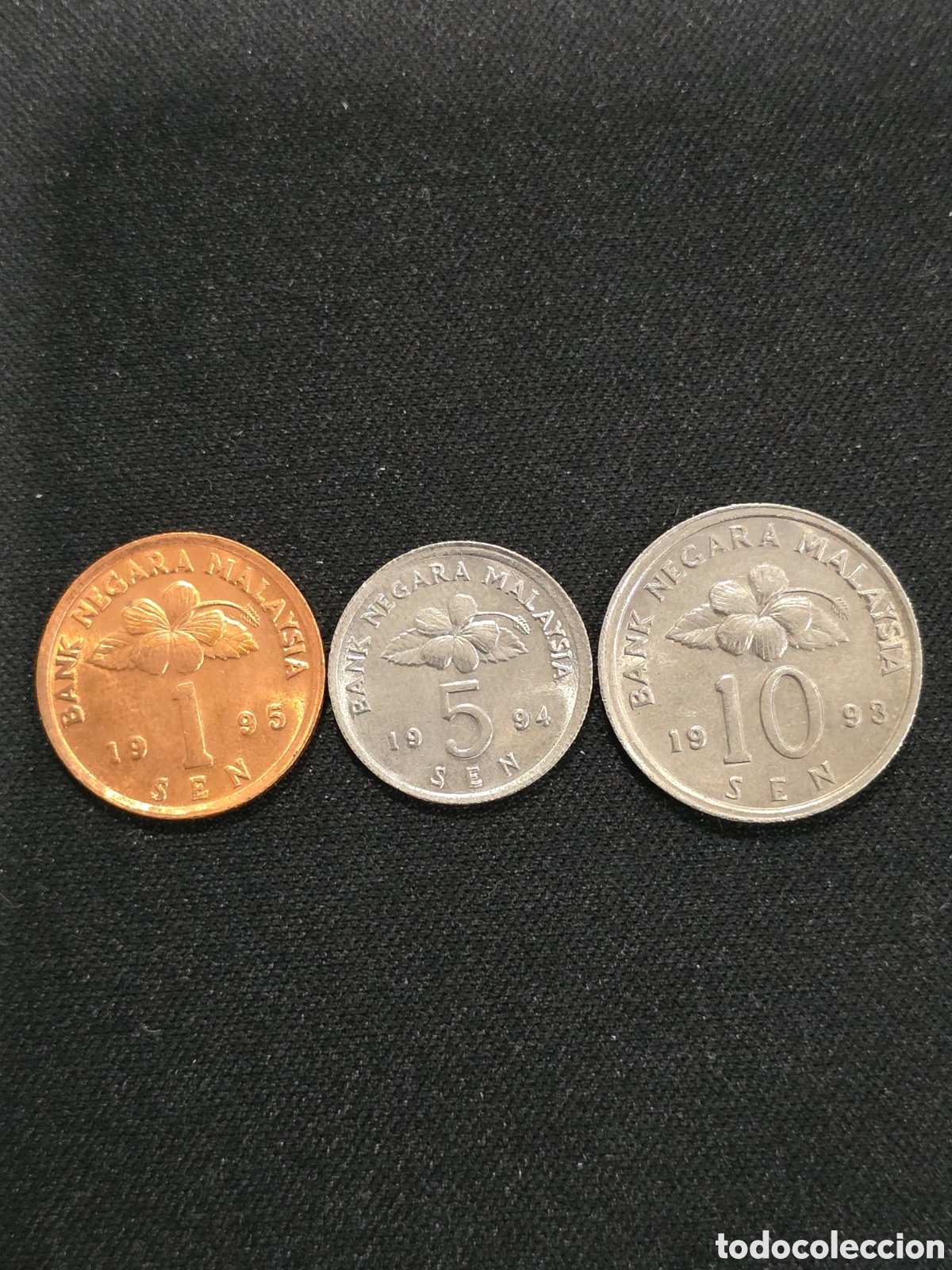 Monedas antiguas de Asia: Malasia 1 Sen 1995, 5 sen 1994 y 10 sen 1993 SC - PEDIDO M&Iacute;NIMO 5&euro;