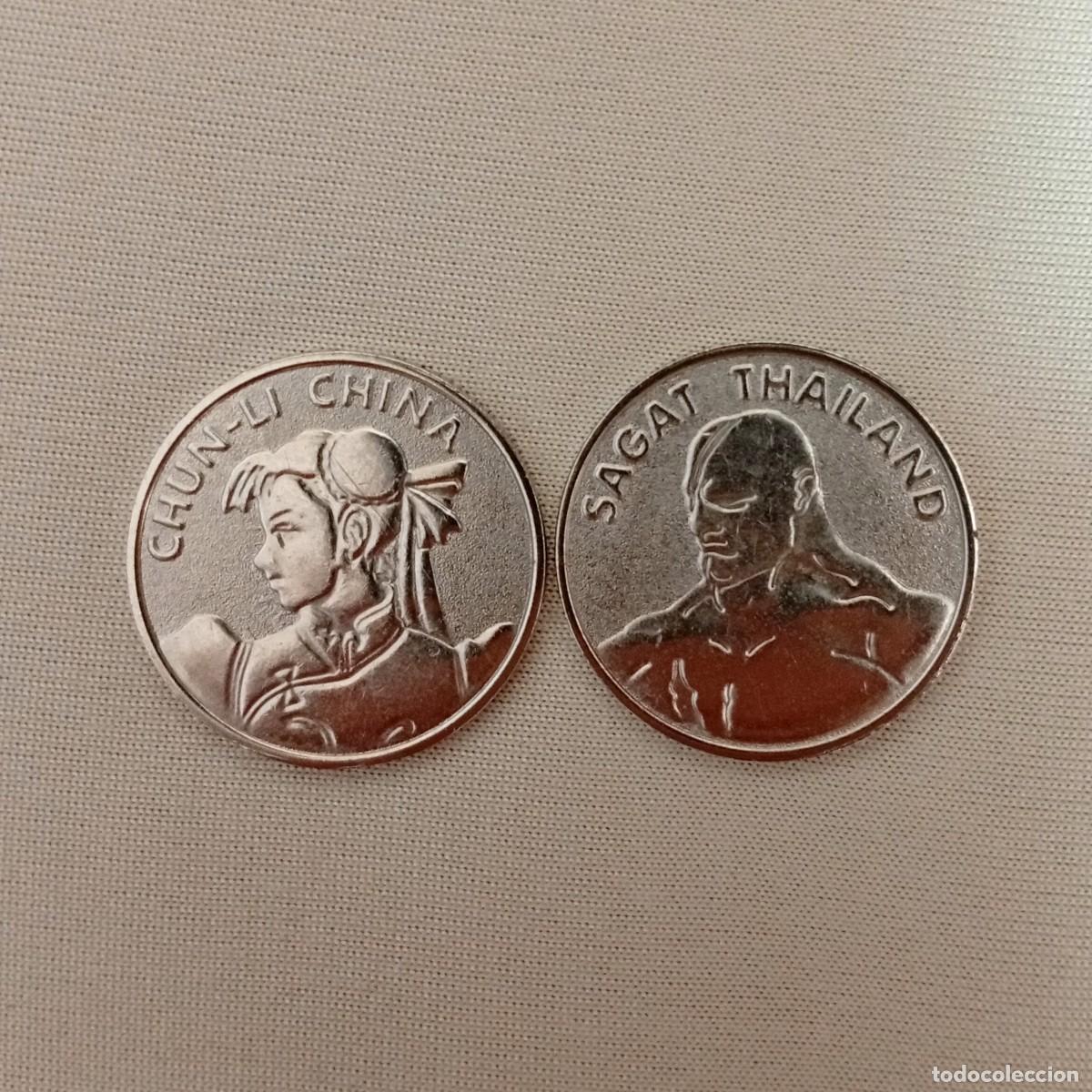 Monedas antiguas de Asia: Street fighter 2 Capcom Monedas snes arcade Chun Li Sagat