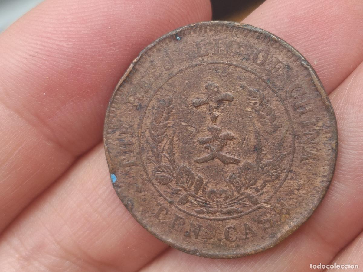 Monedas antiguas de Asia: 10 cash. Antigua original. A&ntilde;os 20. Republic of China