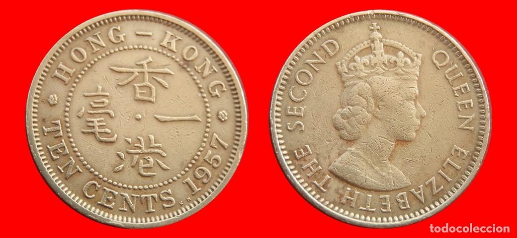 Monedas antiguas de Asia: 10 CENTAVOS CENTS CENTIMOS 1957 HONG KONG-154888