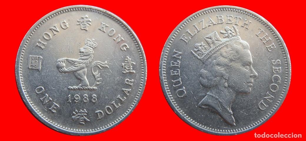 Monedas antiguas de Asia: 1 DOLAR 1988 HONG KONG-154901