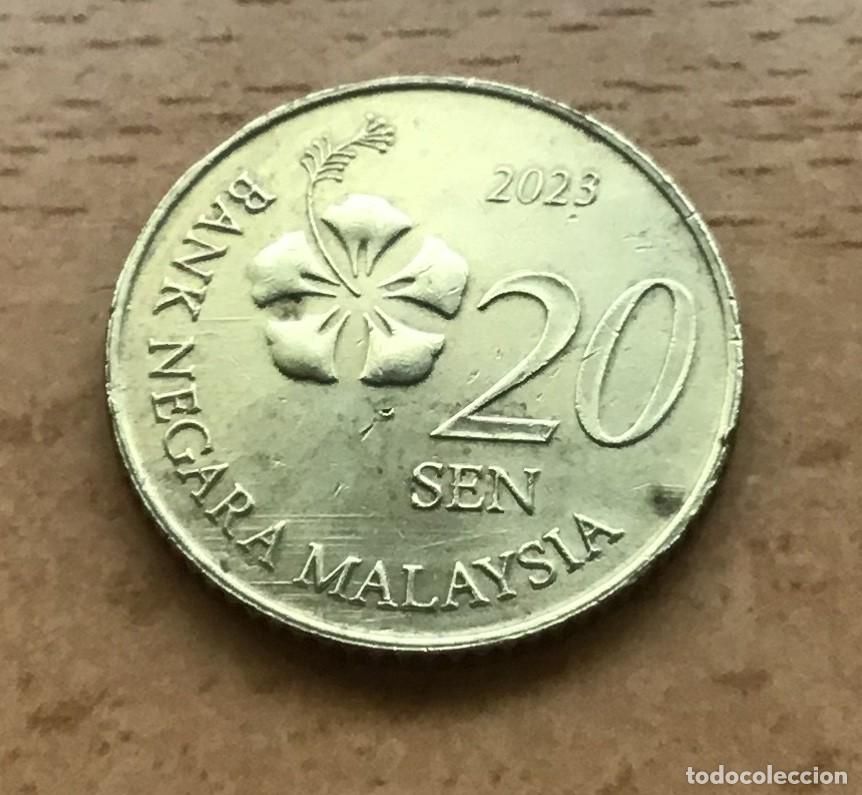 Monedas antiguas de Asia: 20 sen de Malasia. A&ntilde;o 2023