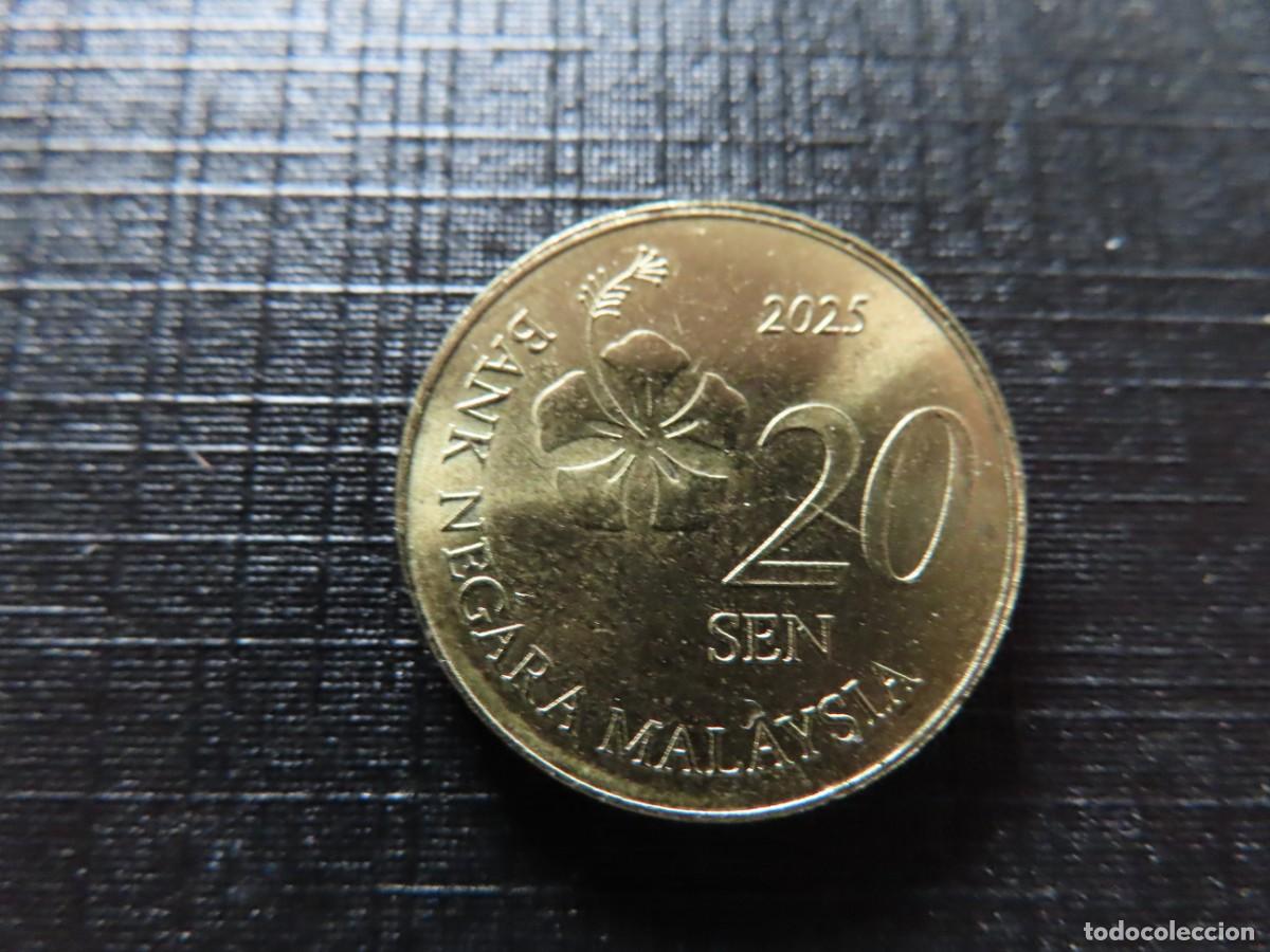 Monedas antiguas de Asia: monedas MALASIA 20 sen/2025 278