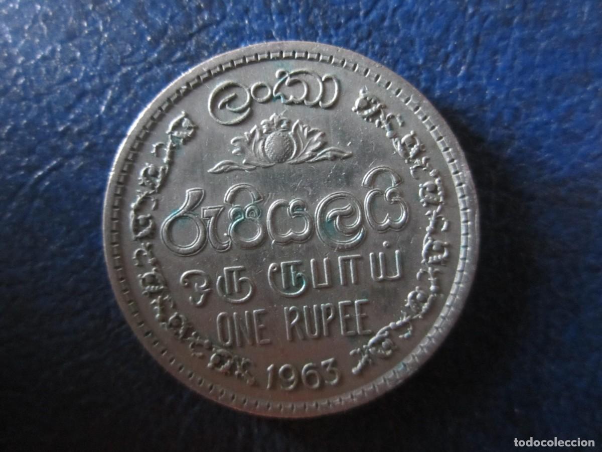 Monedas antiguas de Asia: Ceil&aacute;n 1 Rupia 1963 . - Foto 2
