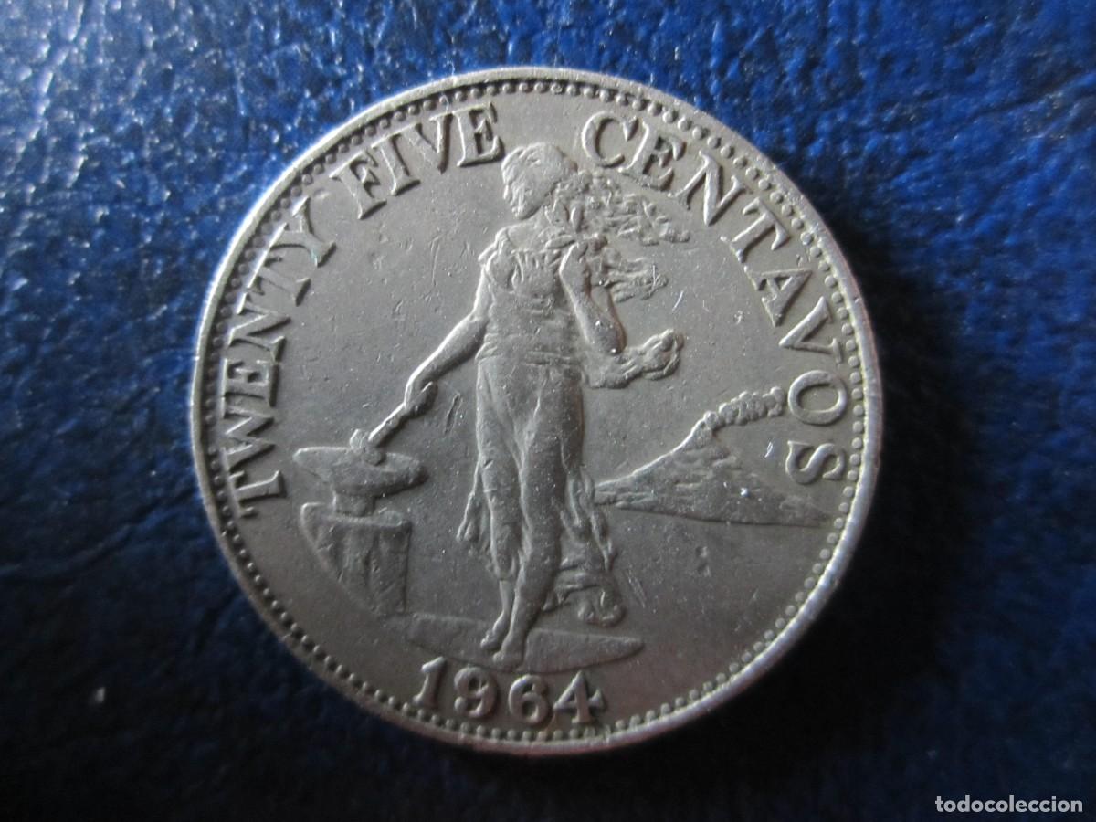 Monedas antiguas de Asia: Filipinas 25 centavos 1964