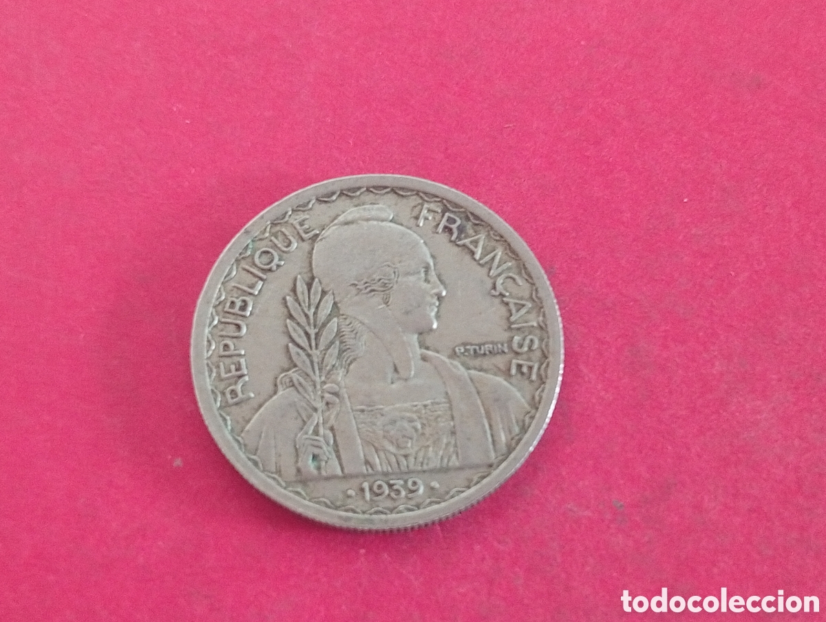 Monedas antiguas de Asia: 20 cents de Indochina 1939
