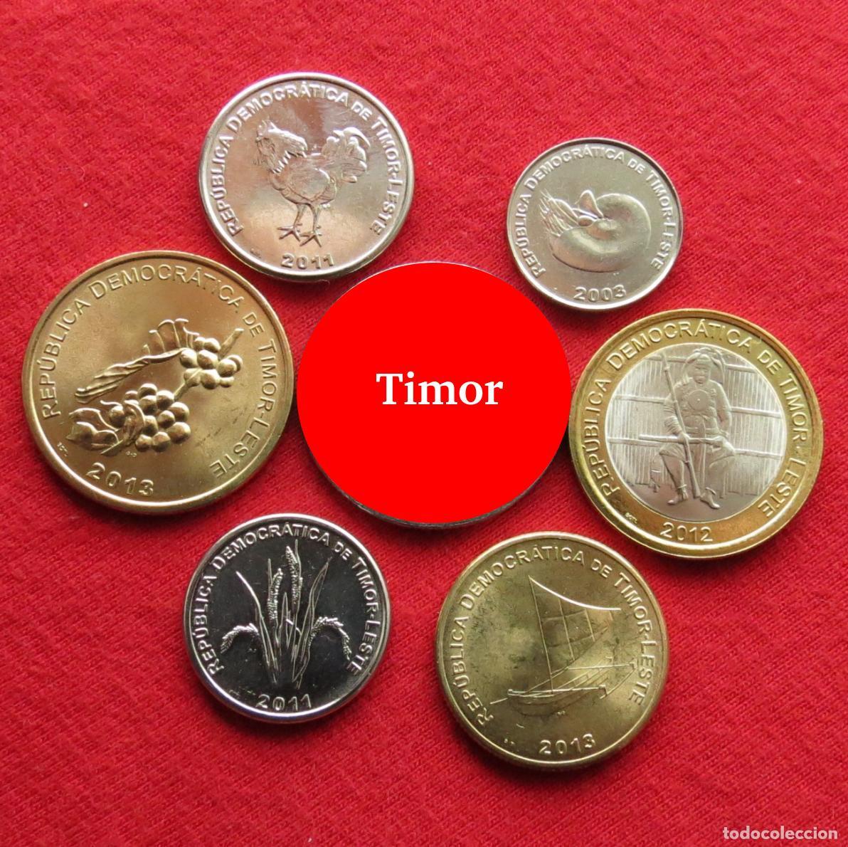 Monedas antiguas de Asia: Timor serie - 1 5 10 25 50 100 cent 2003 2011 2012 2013