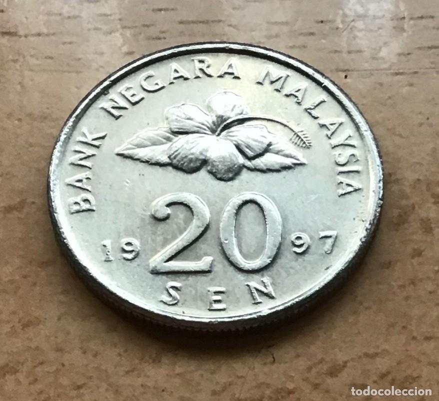 Monedas antiguas de Asia: 20 sen de Malasia. A&ntilde;o 1997