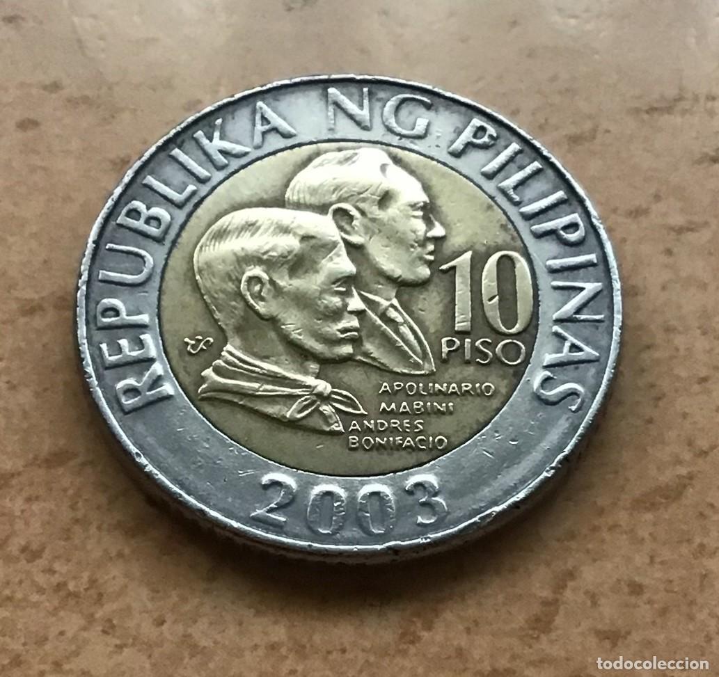 Monedas antiguas de Asia: 10 piso de Filipinas. A&ntilde;o 2003