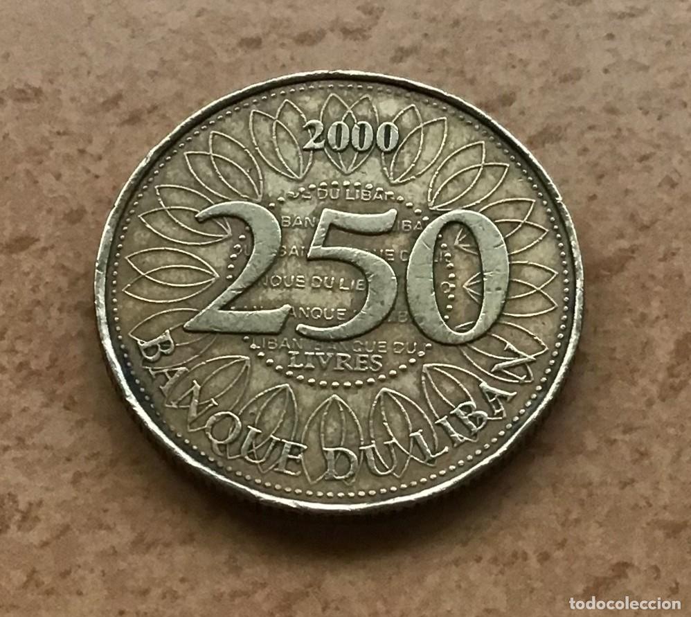 Monedas antiguas de Asia: 250 libras de L&iacute;bano. A&ntilde;o 2000