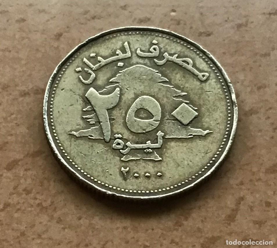 Monedas antiguas de Asia: 250 libras de L&iacute;bano. A&ntilde;o 2000 - Foto 2