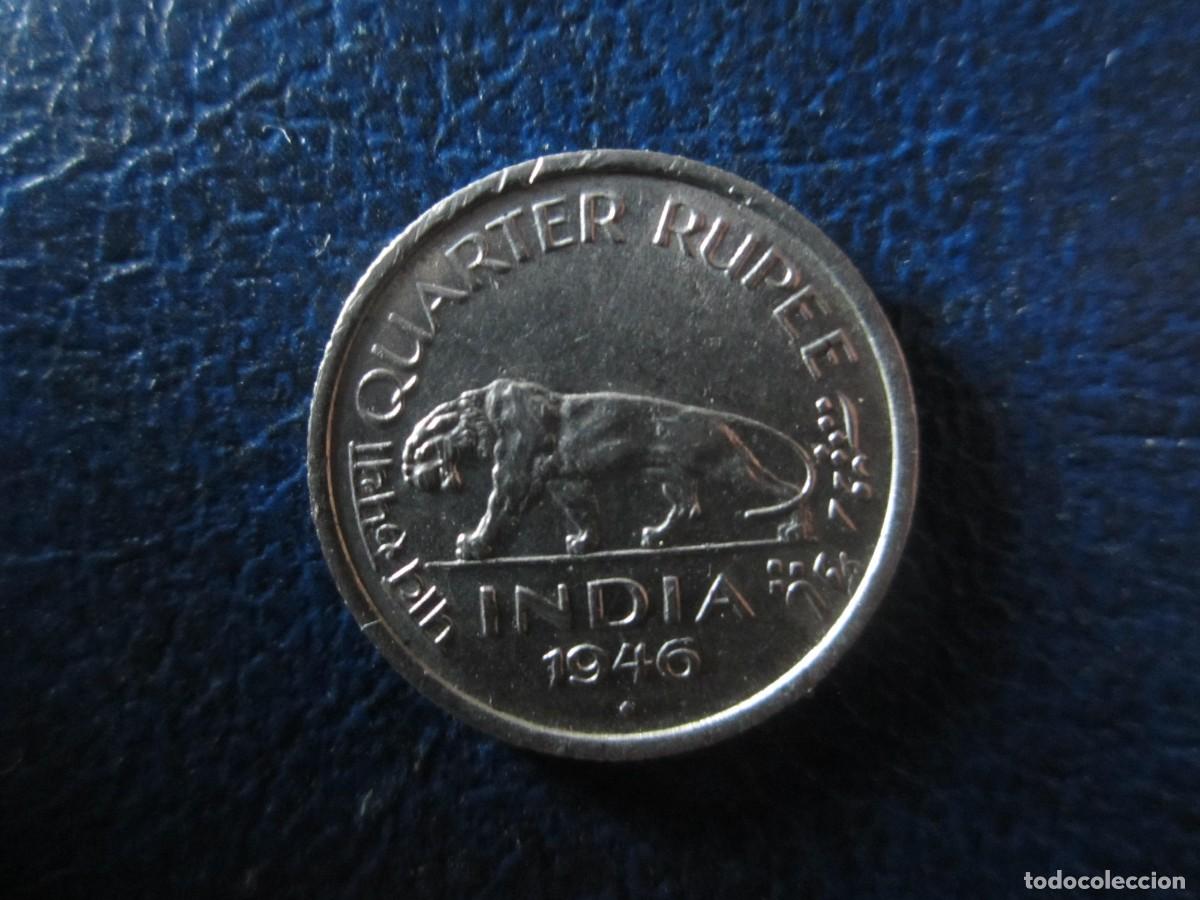 Monedas antiguas de Asia: India Brit&aacute;nica 1/4 Rupia 1946