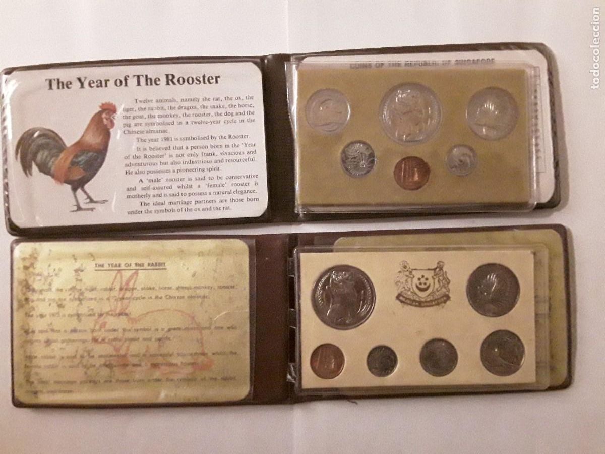 Monedas antiguas de Asia: SINGAPUR - LOTE CARTERAS OFICIALES A&Ntilde;O 1975 + 1981.
