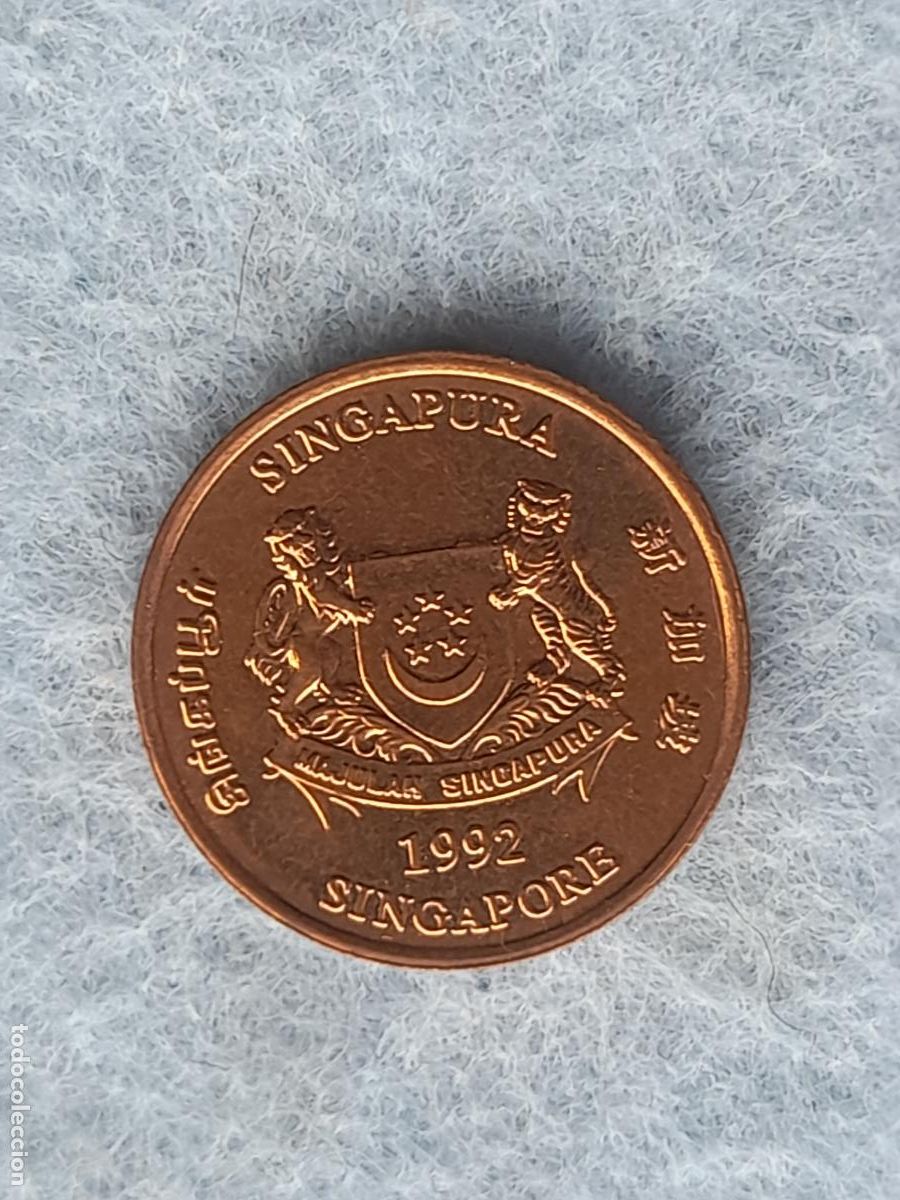 Monedas antiguas de Asia: Singapur. 1 C&eacute;ntimo. A&ntilde;o 1992. - Foto 1