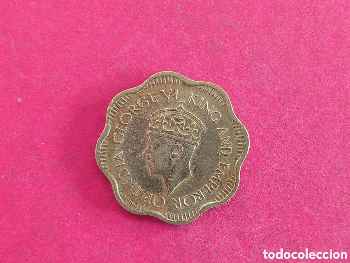 Monedas antiguas de Asia: 10 cents de Ceil&aacute;n 1944