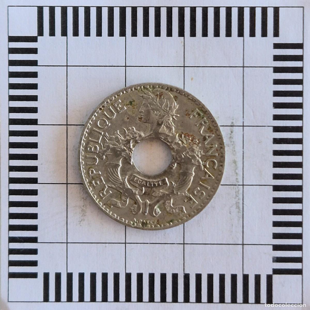 Moedas antigas da &Aacute;sia: 5 C&Eacute;NTIMOS, INDOCHINA FRANCESA. 1937. (KM#18).