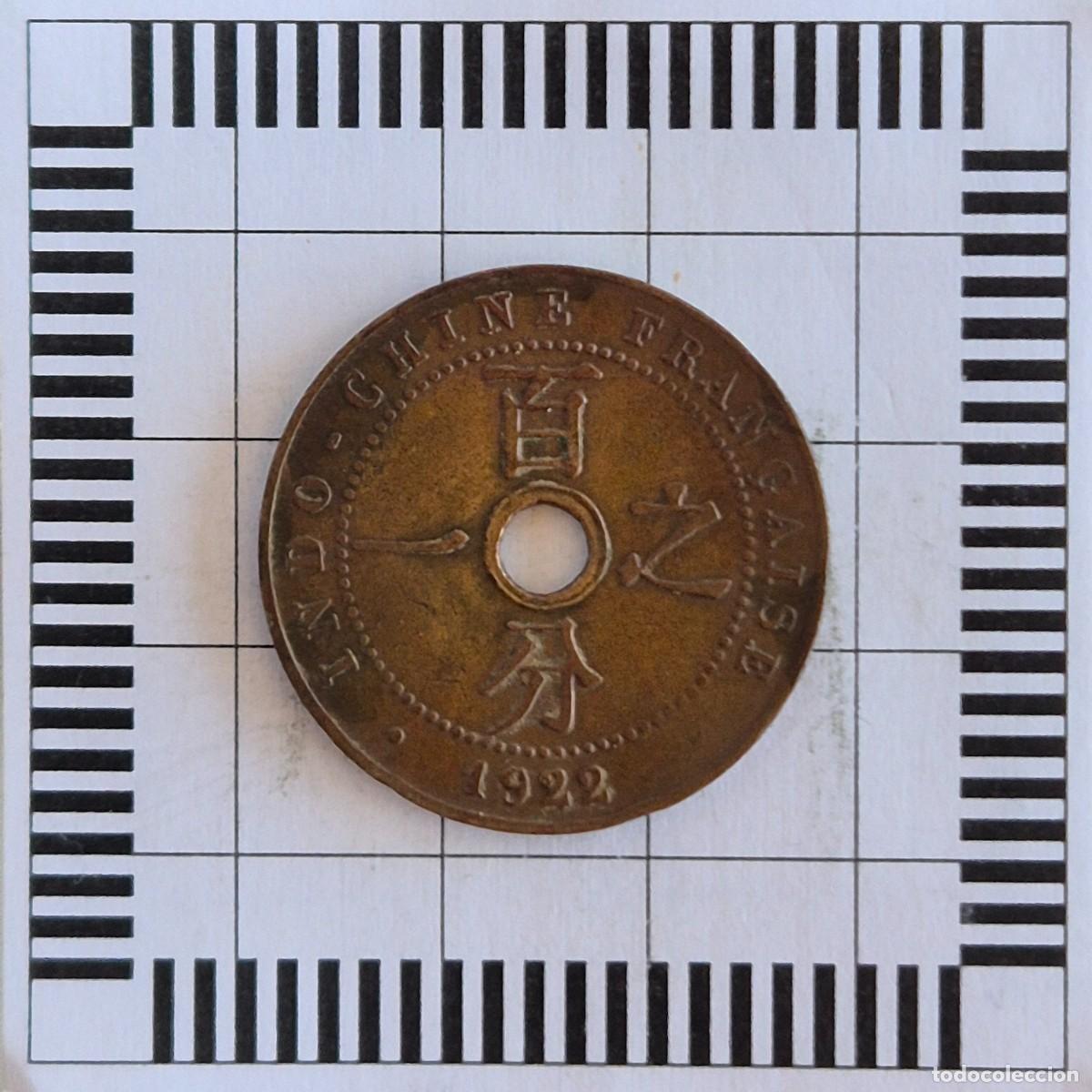 Monnaies anciennes d'Asie: 1 C&Eacute;NTIMO, INDOCHINA FRANCESA. 1922. (KM#12.3).