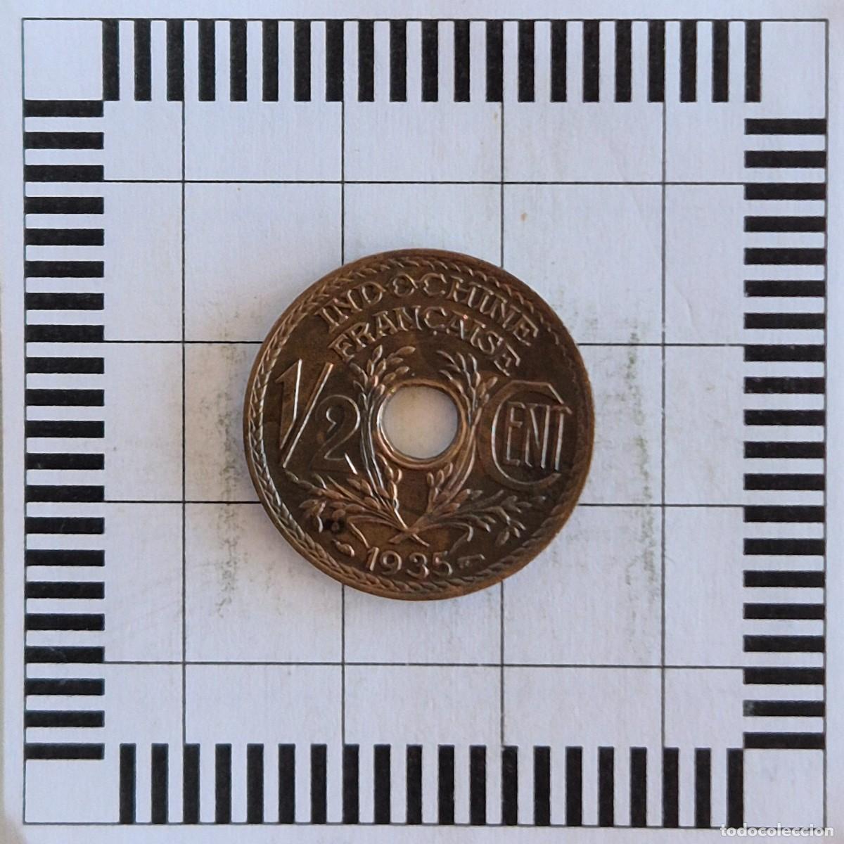 Monnaies anciennes d'Asie: 1/2 C&Eacute;NTIMO, INDOCHINA FRANCESA. 1935. (KM#20).
