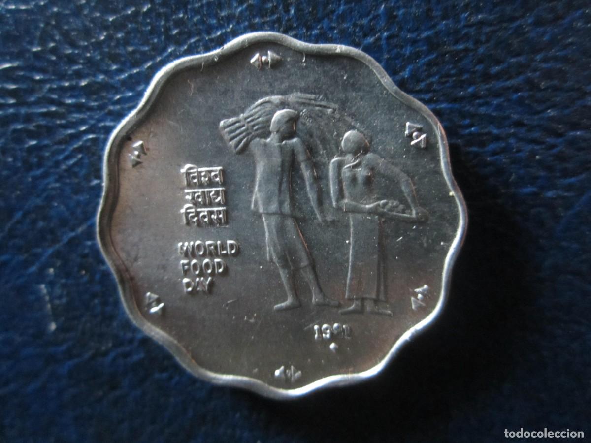 Monedas antiguas de Asia: India 10 paisa 1981 D&iacute;a Mundial de la Alimentaci&oacute;n