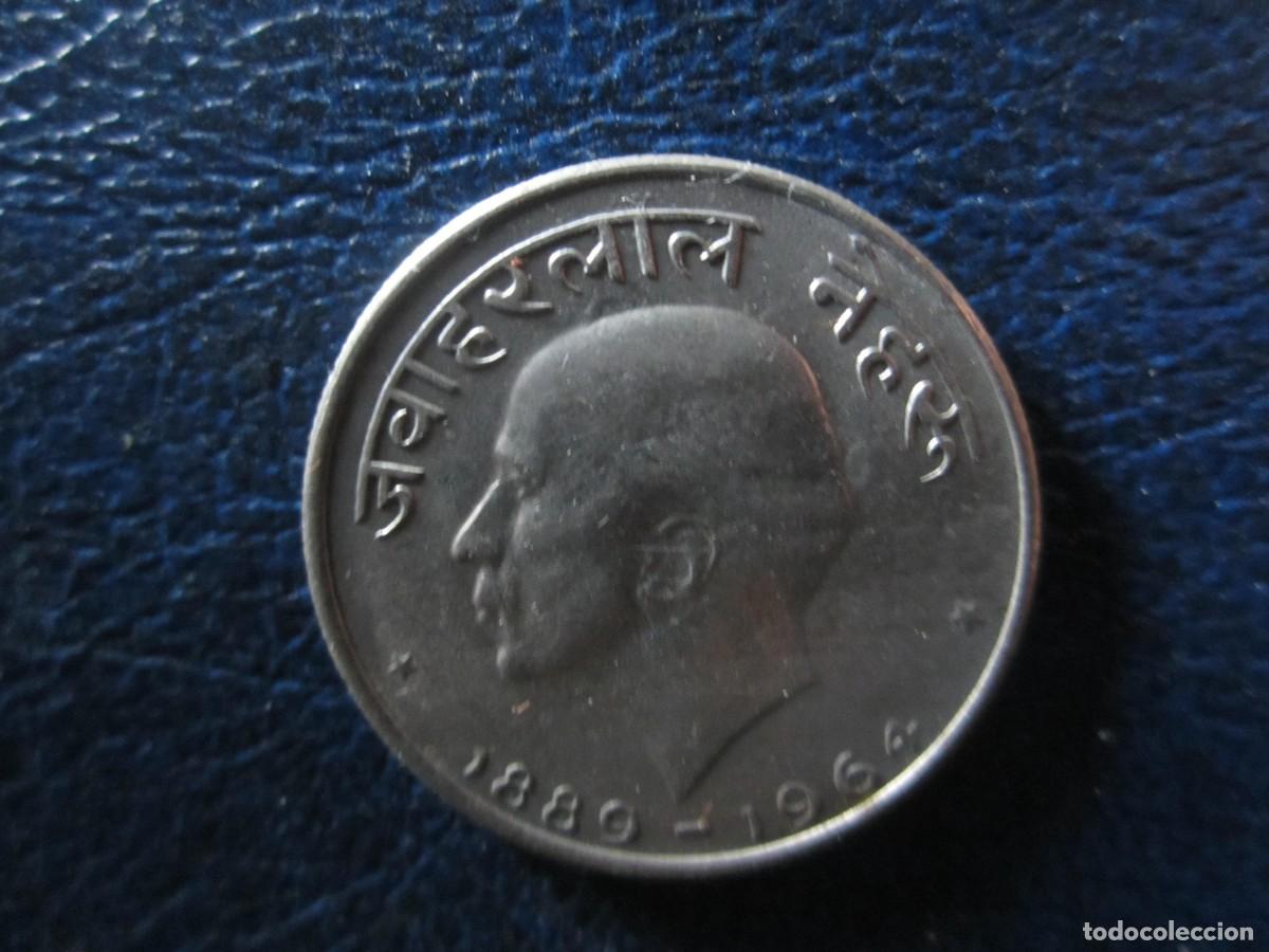 Monedas antiguas de Asia: India 50 paisa 1964 Nehru leyenda en hindi