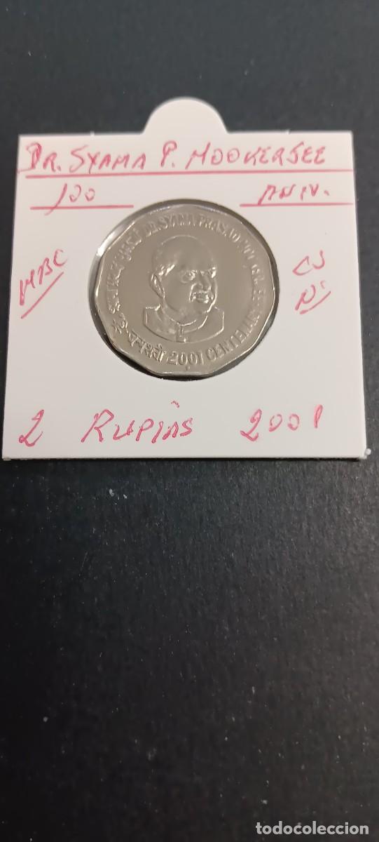 Monedas antiguas de Asia: INDIA 2 RUPIAS 2001 MBC KM=303 (CUPRONIQUEL) 100 ANIV. DR. SYAMAP.MOOKERJEE