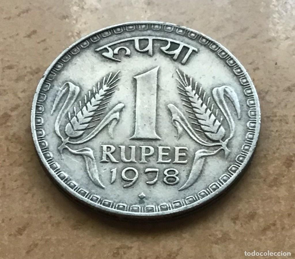 Monedas antiguas de Asia: 1 rupia de India. A&ntilde;o 1978. Ceca de Bombay