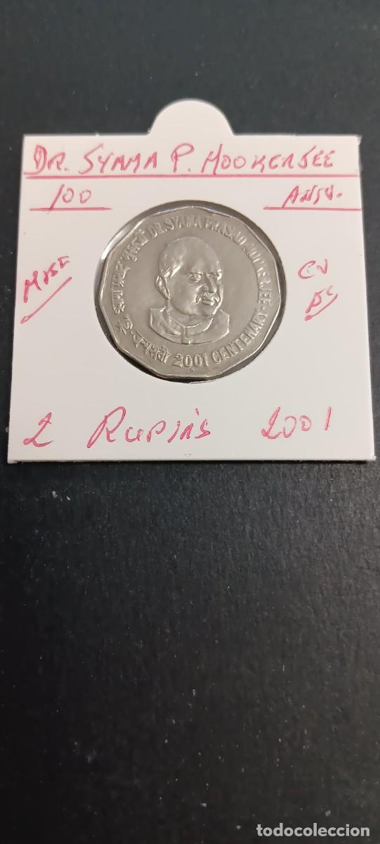 Monedas antiguas de Asia: INDIA 2 RUPIAS 2001 MBC KM=303 (CUPRONIQUEL) 100 ANIV. DR. SYAMAP.MOOKERJEE
