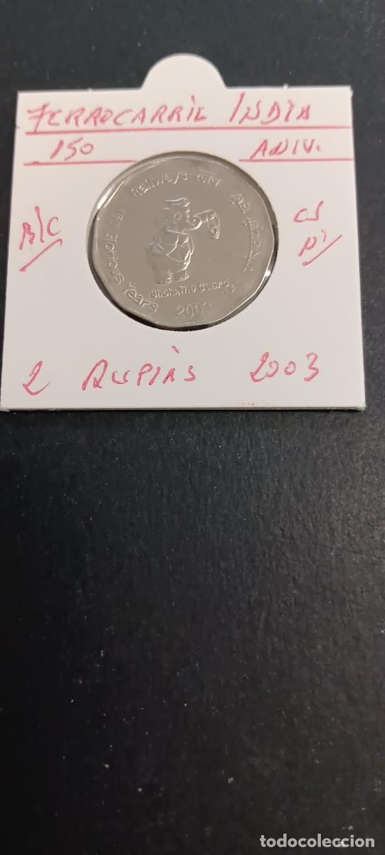 Monedas antiguas de Asia: INDIA 2 RUPIAS 2003 BC KM=307 (CUPRONIQUEL) 150 ANIV. FERROCARIL