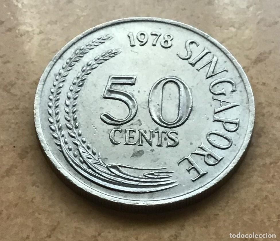 Monedas antiguas de Asia: 50 centavos de Singapur. A&ntilde;o 1978