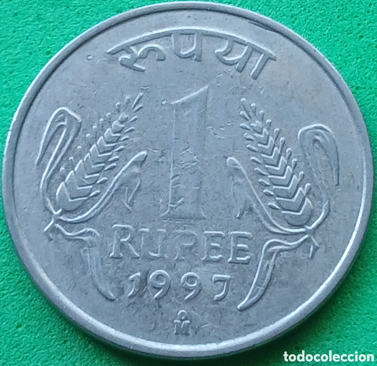 Monedas antiguas de Asia: India 1 rupia 1997 km#92.2 ceca &rdquo;Mo&rdquo; - Ciudad de M&eacute;xico