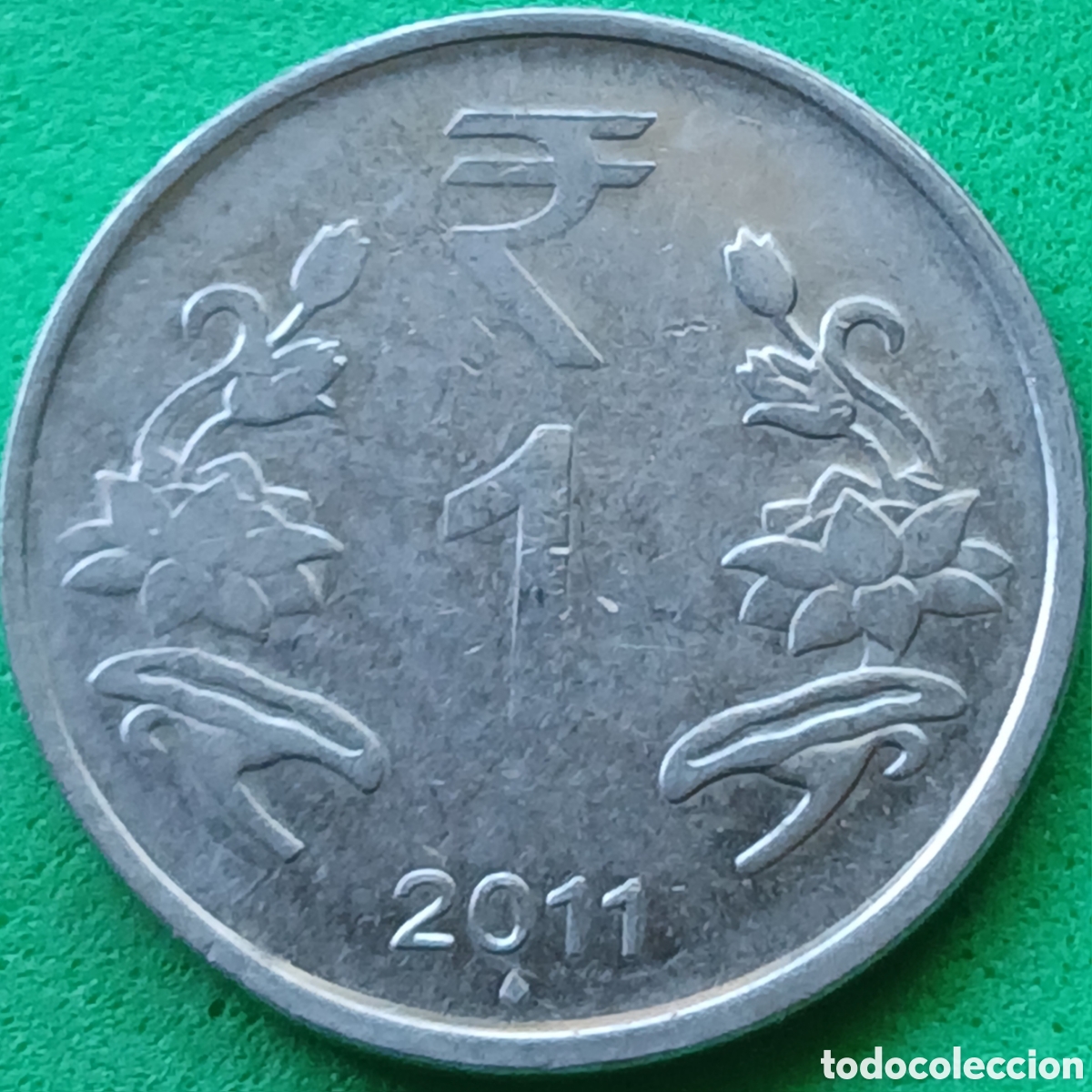 Monedas antiguas de Asia: India 1 rupia 2011 km#394 ceca Bombay