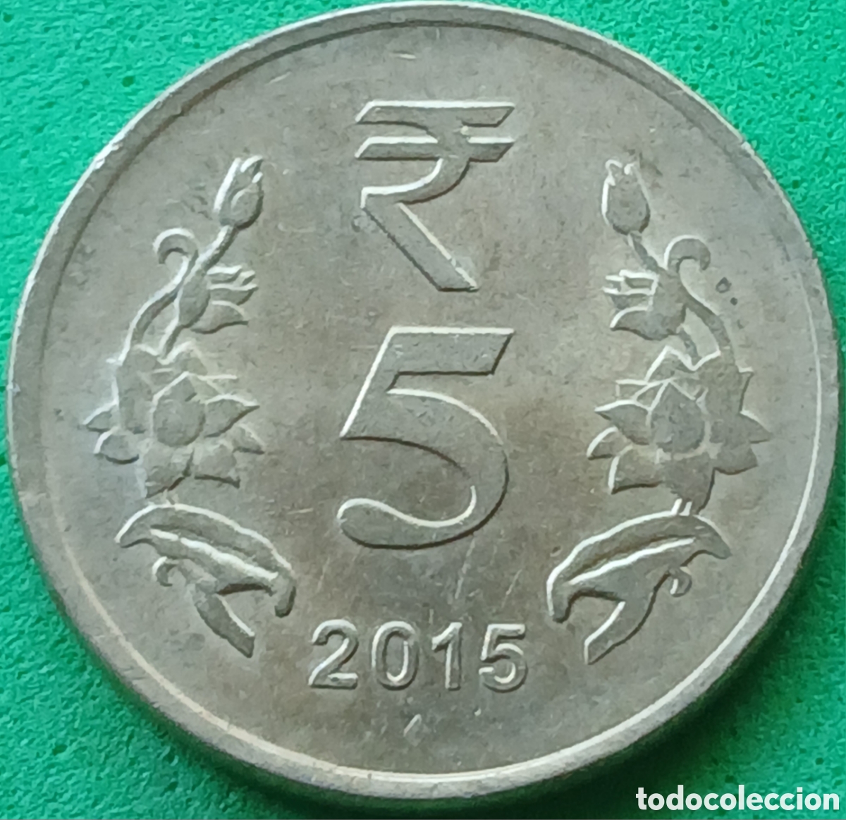 Monedas antiguas de Asia: India 5 rupias 2015 km#399 ceca Bombay