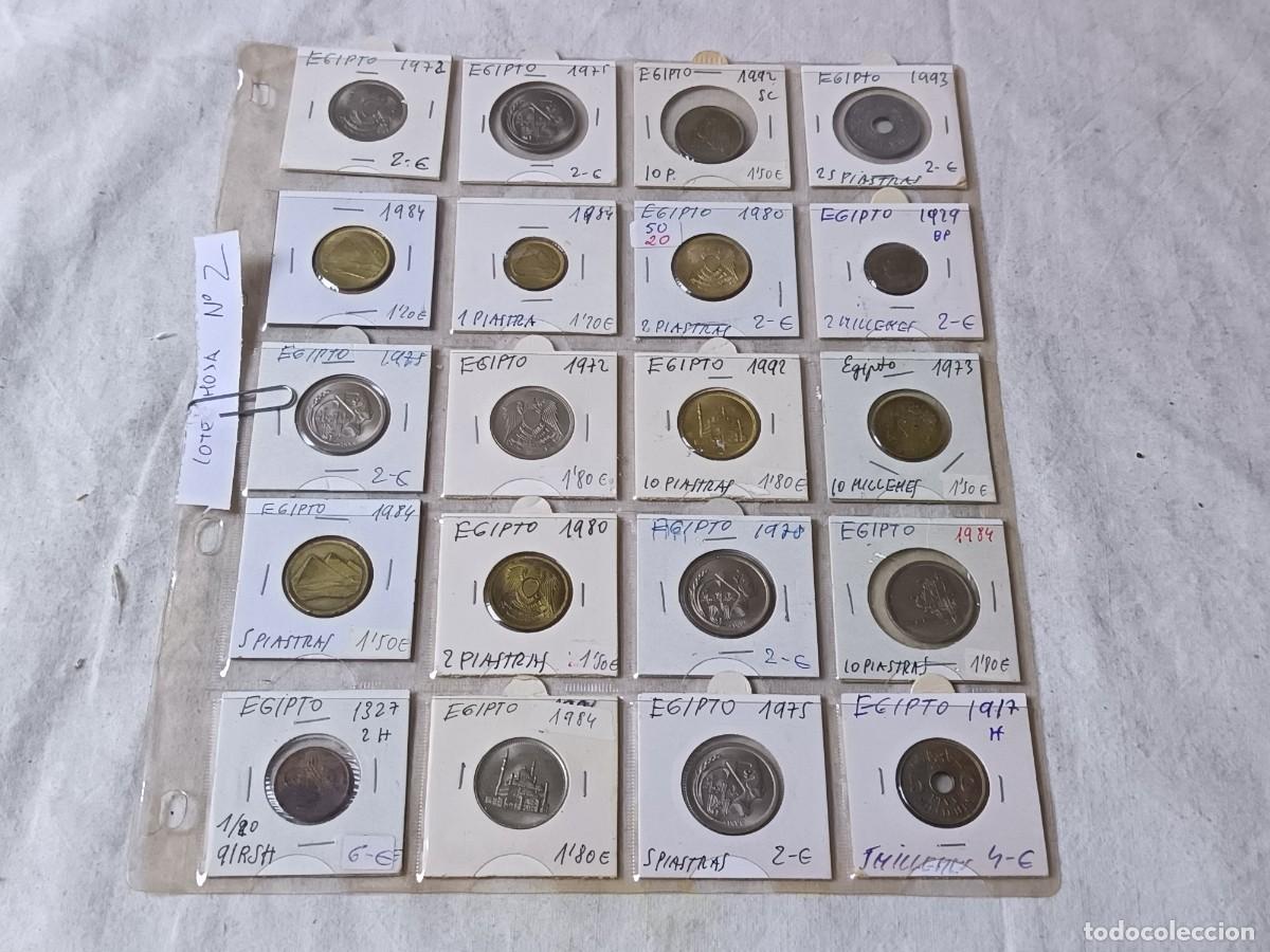 Old Coins of Asia: HM2, Lote de 20 Monedas de Egipto, en estuches de cart&oacute;n y hoja clasificadora de pl&aacute;stico