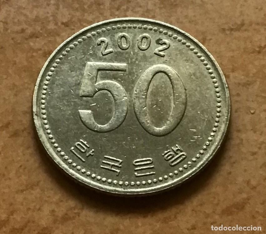 Monedas antiguas de Asia: 50 won de Corea del Sur. A&ntilde;o 2002