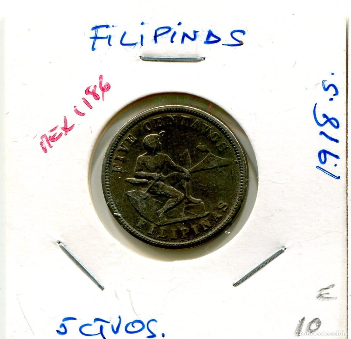 Monedas antiguas de Asia: 5 CENTAVOS A&Ntilde;O 1918 S FILIPINAS ( MEX1186 )