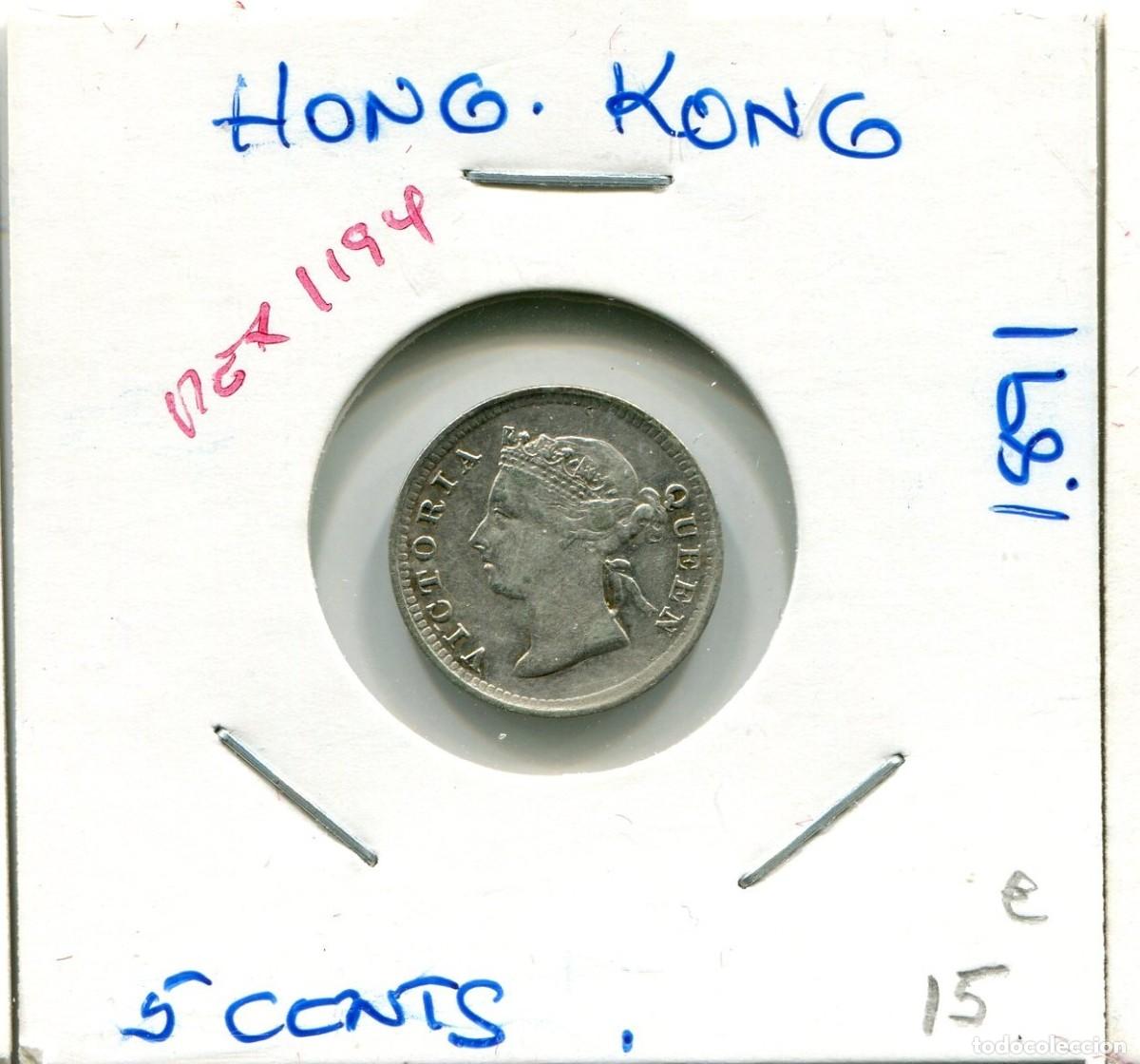 Monedas antiguas de Asia: 5 CENTIMOS A&Ntilde;O 1891 HONG KONG ( MEX1194 )